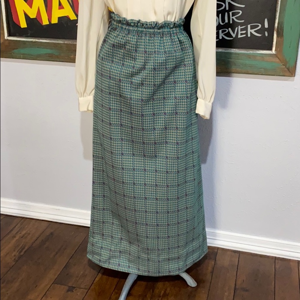 Vintage 70s Houndstooth Polyester Skirt